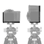 Leofoto LPH-X2D L-bevestiging gemonteerd op statief met Hasselblad X2D camera in horizontale en verticale stand.