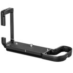 Leofoto LPC-R6II L-bevestiging zijaanzicht met zicht op 1/4" statiefschroef en afgeronde cameragreep.