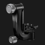 Leofoto PG-3L 2-weg kantelkop carbon gimbal in studio-opname tegen donkere achtergrond met grote stelknoppen.