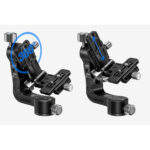 Leofoto-2-way-panheads-PG-2-Gimbal-7 Leofoto PG-2 2-weg kantelkop gemonteerd op carbonstatief in verticale positie gereed voor gebruik.
