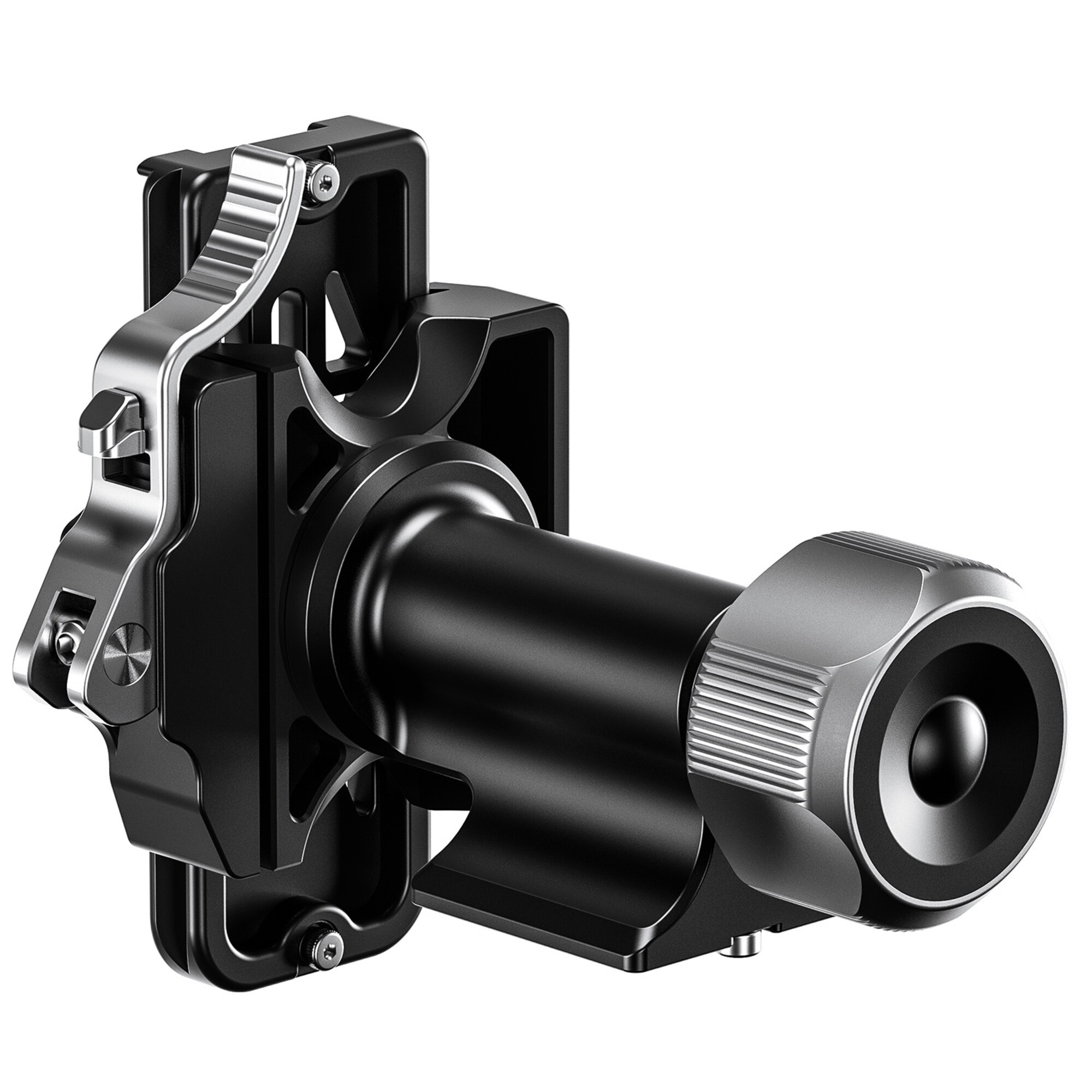 Leofoto MPG-01L 2-weg kantelkop zijaanzicht met grote vergrendelknop en compacte gimbal-constructie.