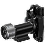 Leofoto-2-way-panheads-MPG-01L-8 Leofoto MPG-01L 2-weg kantelkop detail van de cilindrische kantelas met geribbelde metalen draaiknop.