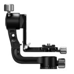 Leofoto-2-way-panheads-PG-2S-Gimbal-1 Leofoto PG-2S 2-weg kantelkop zijprofiel op donkere achtergrond met L-vormige arm en vergrendelknoppen.