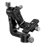 Leofoto-2-way-panheads-PG-2S-Gimbal-4 Leofoto PG-2S 2-weg kantelkop half ingeklapte positie die de compacte bouw en verstelbare basis toont.