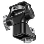 Leofoto FM-02 monitorhouder onderaanzicht met ARRI-locating basis en 1/4-inch montageopening.