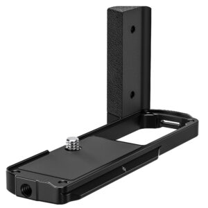 Leofoto LPP-S9 handgreep bovenaanzicht van bodemplaat met 1/4-inch cameraschroef en uitsparing voor polsriem.