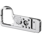 Leofoto LPS-ZV-E10II handgreep zilver L-vormig deel met anti-twist-flens en meerdere bevestigingsopeningen.