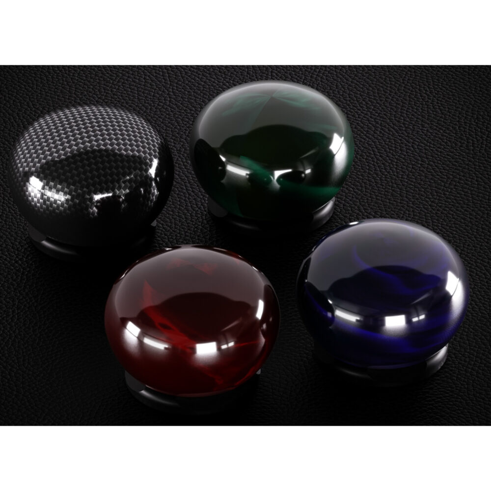 Leofoto CHG-01 knop vier kleuren knoppen gegroepeerd als keuze voor monopodgebruikers.
