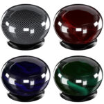 Leofoto CHG-01 knop set met vier knoppen in carbonlook in de kleuren zwart, rood, groen en blauw voor monopods.