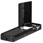 Leofoto LPF-X-M5 handgreep close-up van bodemplaat met 1/4-inch schroef en verticale gripsteun.