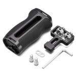 Leofoto CH-7-3 cameracage losse handgreep met accessoireblok, twee schroeven en inbussleutel als complete set uitgestald.