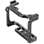 Leofoto EOS R cameracage voor Canon, zijaanzicht van de cameracage met meerdere 1/4-inch montagegaten boven en onder.