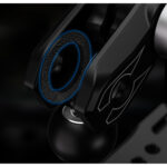 Leofoto AM-8 scharnierende arm macro-opname van de geribbelde rubberen frictiering rond het kogelgewricht voor extra grip.