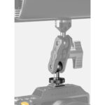 Leofoto-Articulated-arm-AM-8-5-Joint-with-Hot-Shoe-Adapter-4 Leofoto AM-8-4 scharnierende arm gemonteerd in AM-8 modulaire arm met richtmicrofoon op camera-rig.