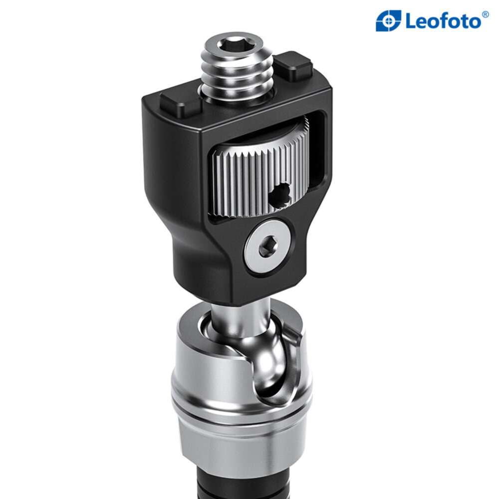 Leofoto AM-6 KIT Scharnierende Arm close-up van balhoofdadapter met geribbelde klemming en 1/4"-schroef