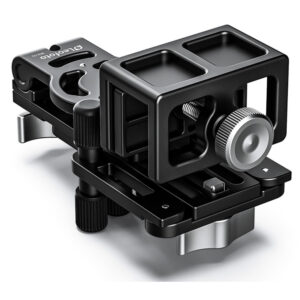 Leofoto WN-02 Raamstatief compacte raamklem met verstelbare armen en 3/8 inch montageplaat schuin van voren.