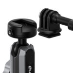 Leofoto LAC-03 Plakhouder detail van bovenste kogelkop met afneembare actioncam-adapter