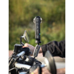 Leofoto LAC-03 Plakhouder gebruik op fietsstuur als compacte houder voor actioncam of camera