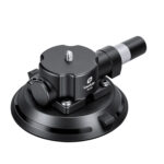Leofoto SC-02 Statief Kit detail van 100mm zuignap met pompmechanisme en 3/8-inch montageaansluiting.