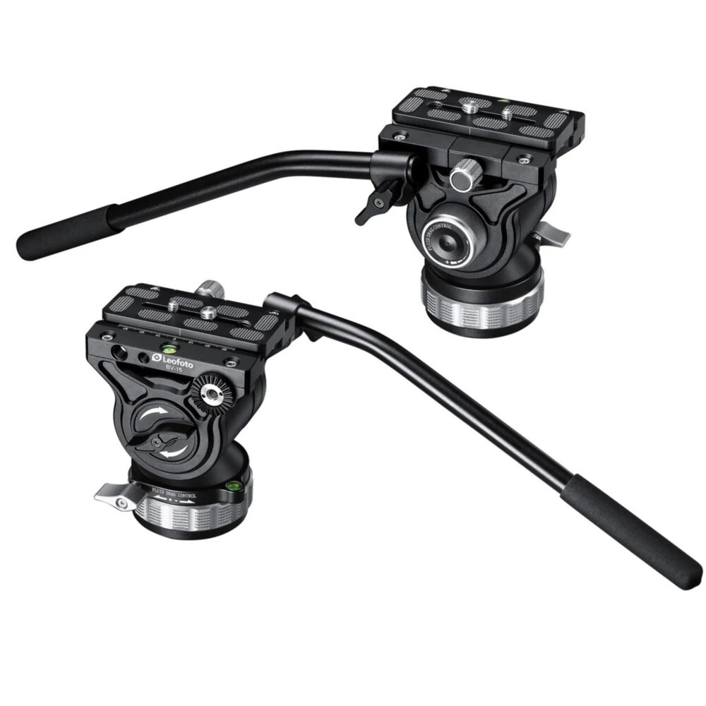Leofoto LVF-163C + BV-15 Videostatiefset BV-15 fluid videokop met lange handgreep en Arca-Swiss platform.