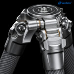 Leofoto LG-284C Tripod close-up van de spider/montageplatform en vergrendelingen.