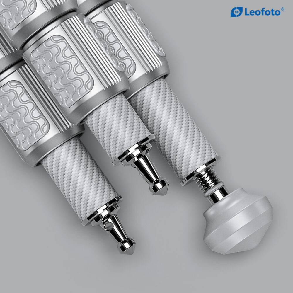 Leofoto LG-284C Tripod verwisselbare statiefvoeten met rubbervoet en roestvrijstalen spike.