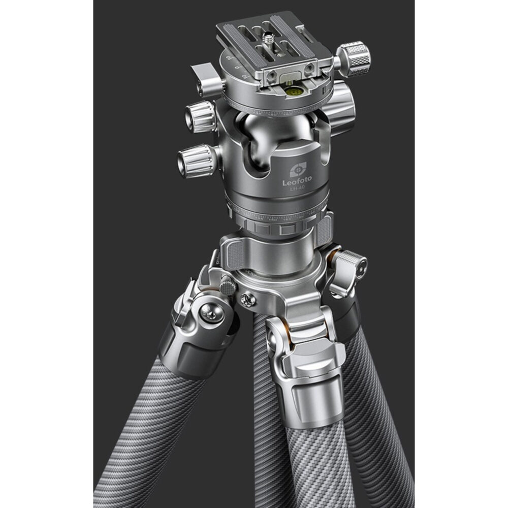 Leofoto LG-324C Tripod close-up van de statiefkopbasis en Q-vormige montageplatform (spider)