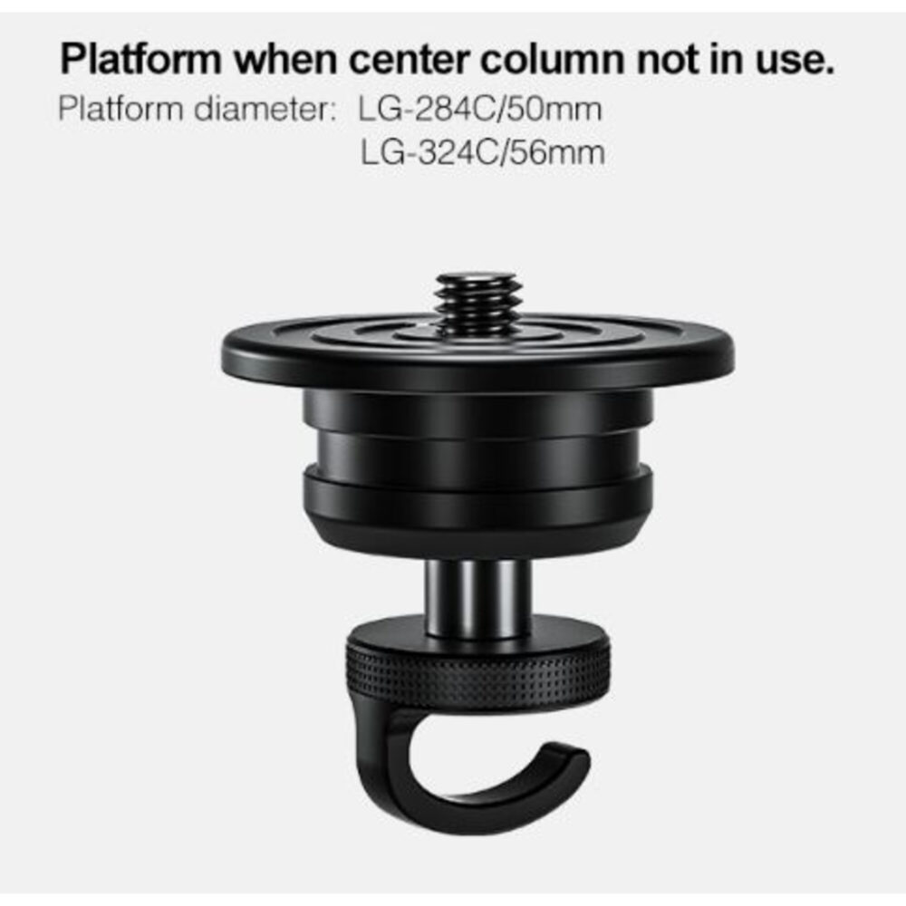 Leofoto LG-324C Tripod platform voor gebruik zonder middenzuil met haak voor contragewicht