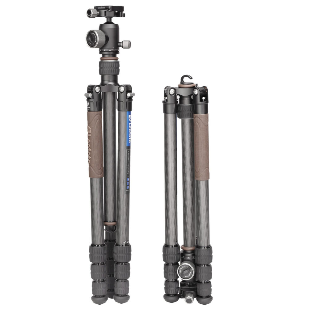 Leofoto LX-254CT Tripod detail van middenkolom met vergrendeling.