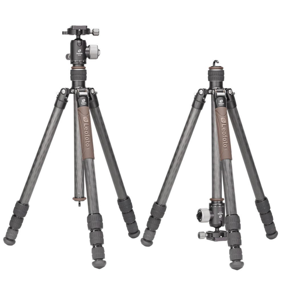 Leofoto LX-254CT Tripod detail van 10‑laags carbon buizen en twist‑locks.