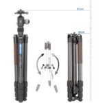 Leofoto LX-284CT Tripod demonstratie van 180° omklapbare poten en korte middenkolom.
