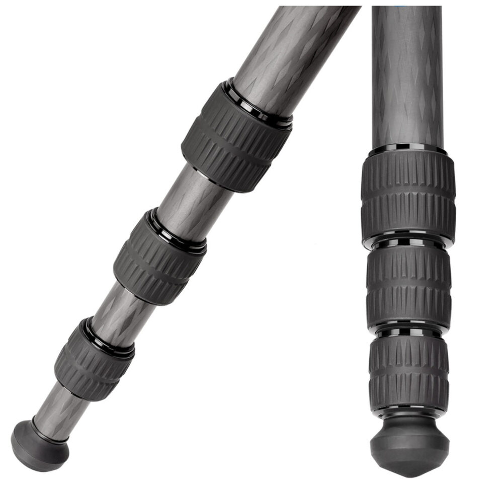 Leofoto LX-324CT Tripod carbon poten met draaivergrendelingen per segment.