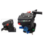 Leofoto VT-20+LF-75 Tripod close-up van snelkoppelplatform met waterpassen en vergrendeling.