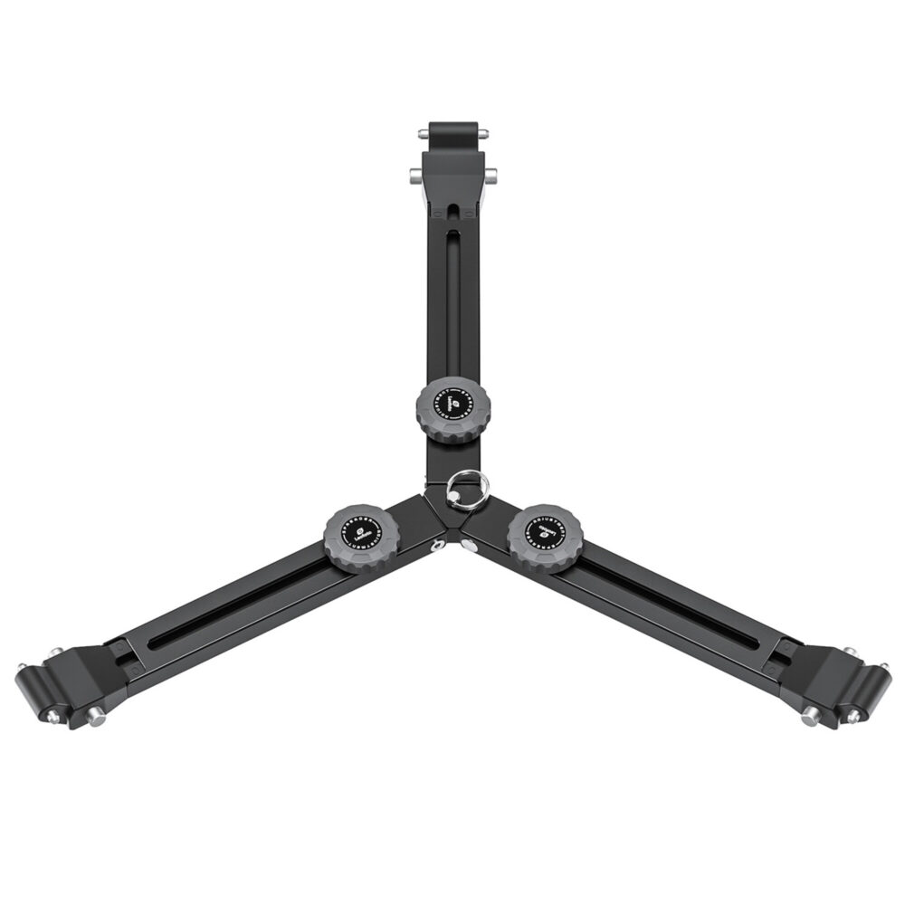 Leofoto LVC-193 Tripod lage spreider voor grondniveau-stabiliteit, poten wijd uitgezet.