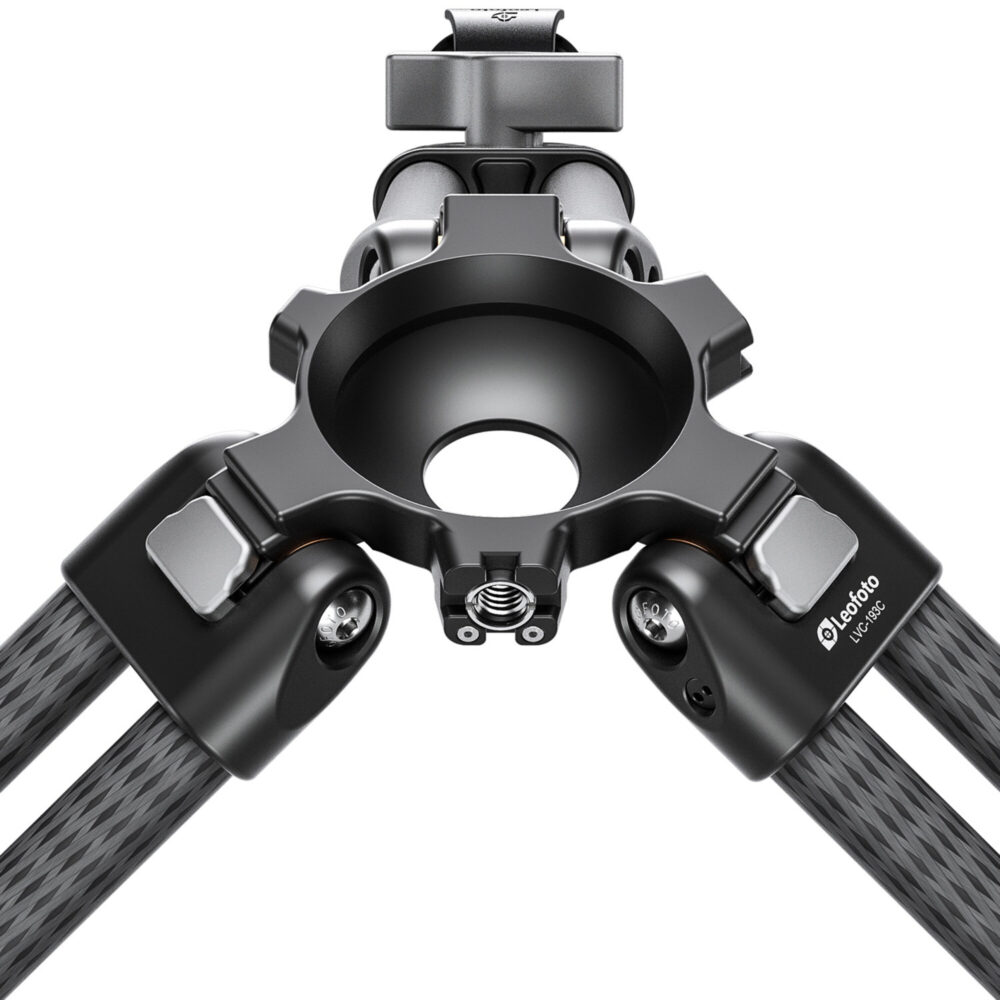 Leofoto LVC-193 Tripod close-up van 75mm halfschaal en vergrendelknop.