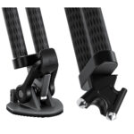 Leofoto LVC-193 Tripod detail van dubbelspikes met afneembare rubbervoeten.