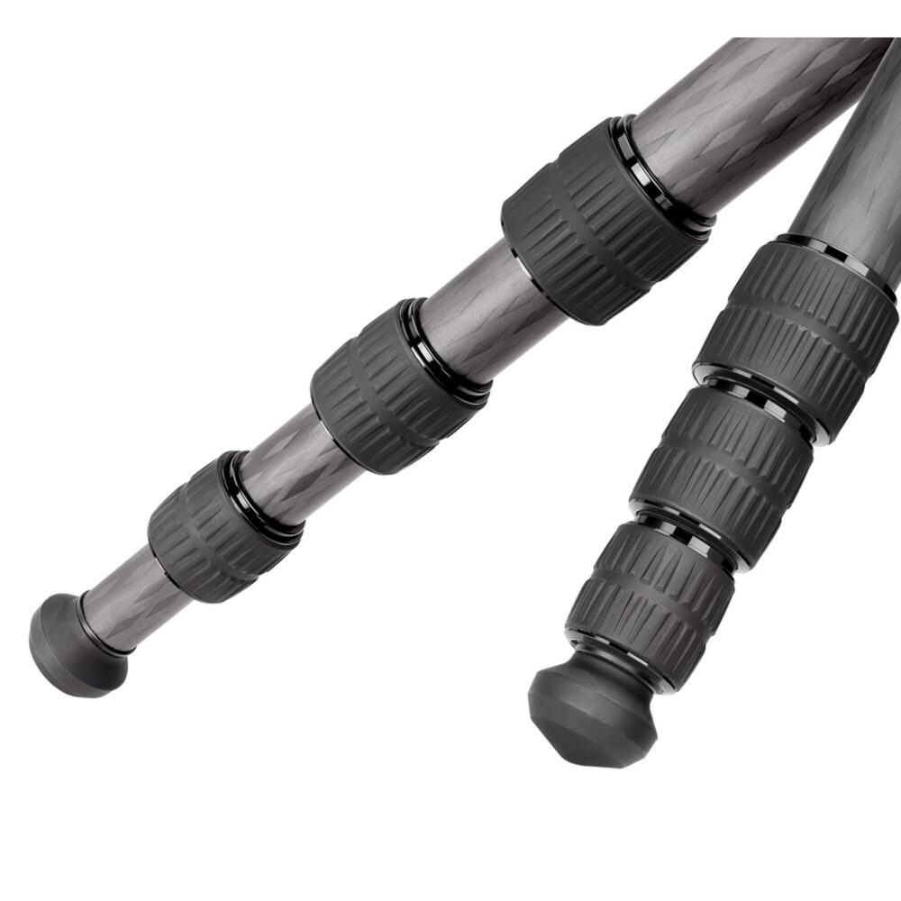 Leofoto LX-224CT Tripod carbon poten met draaivergrendelingen per segment.