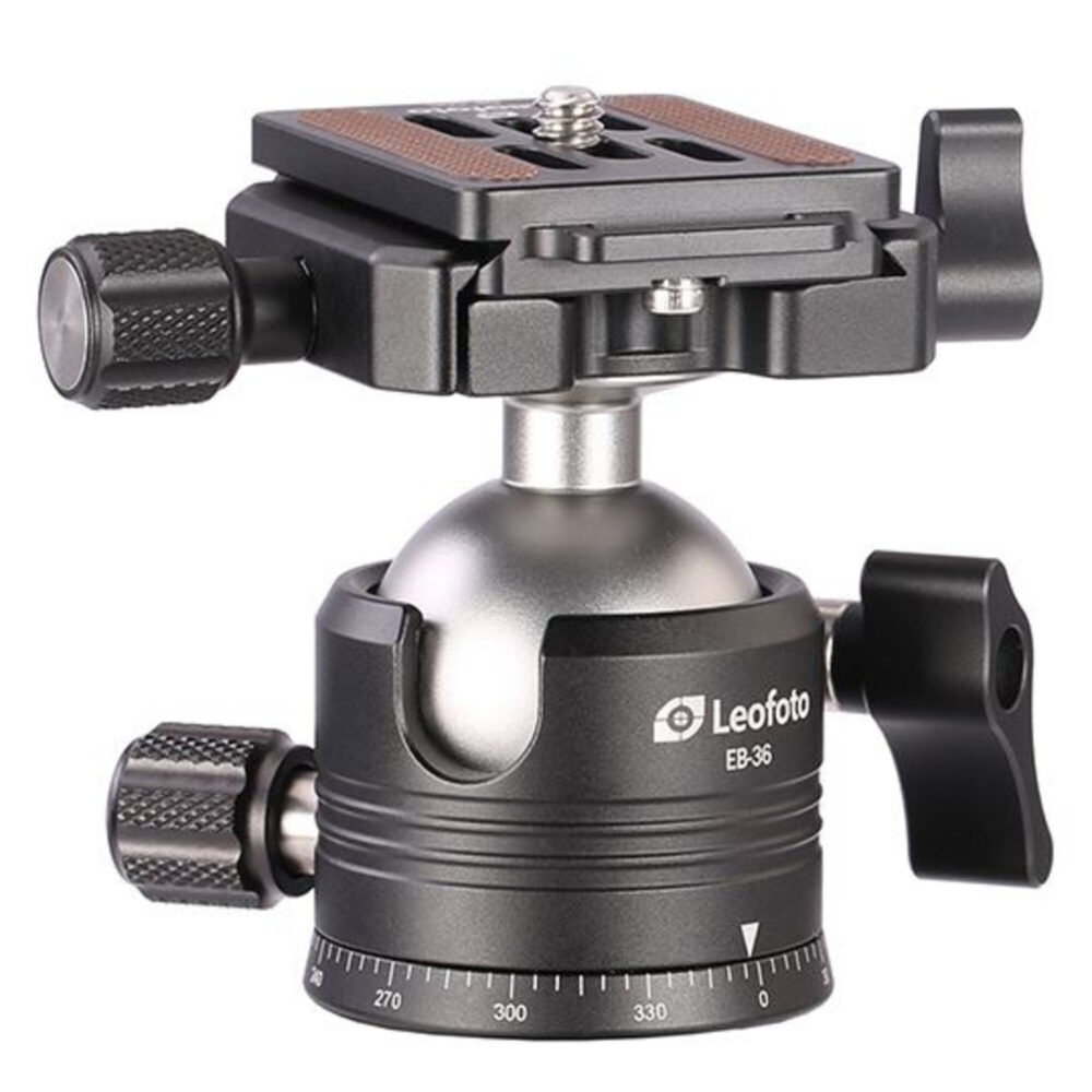 Leofoto LX-225CT Tripod EB-36 kogelkop productshot met panoramaschaal.