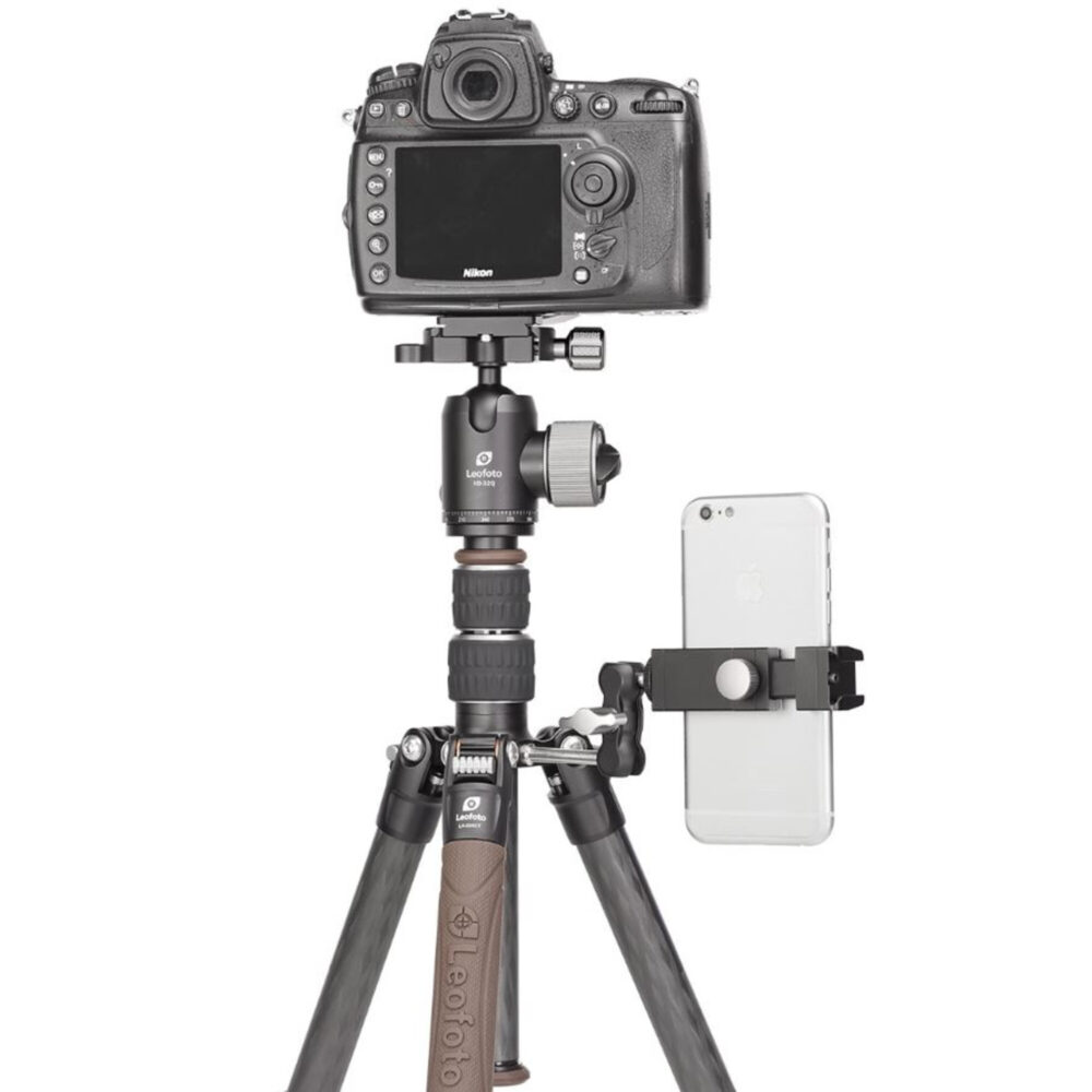 Leofoto LX-225CT Tripod voorbeeldopstelling met camera op XB‑32Q.