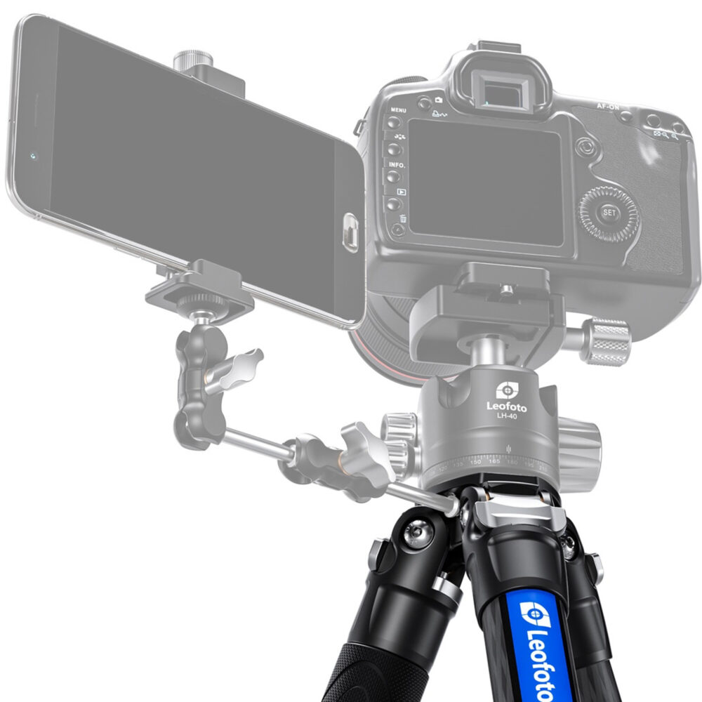 Leofoto LSR-324C Tripod zijaanzicht van vergrendelhevel voor poothoek.