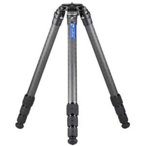 Leofoto LM-324C Tripod close-up van carbon statiefpoten met draaivergrendeling en rubber/spike-voeten.