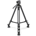 Leofoto LVC-193 Tripod carbon dubbelbuis met 75mm halfrond, vrijstaand in studio.