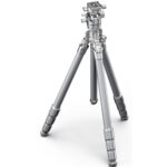 Leofoto LG-284C Tripod met LH-36R kogelkop zilver volledig uitgeklapt op productfoto.