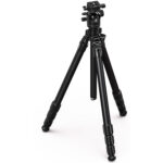 Leofoto LG-284C Tripod met LH-36R kogelkop zwart volledig uitgeklapt op productfoto.