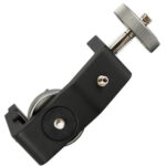 Leofoto-MFC-60-clamp-tripod-4 Leofoto MFC-60 klemstatief zijaanzicht van compacte zwarte tafelklem met zilveren schroefspindel