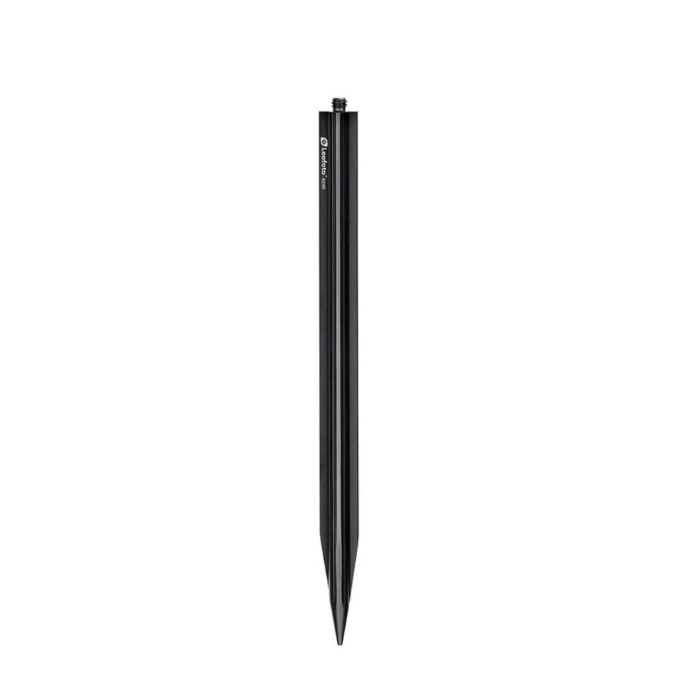 Leofoto-Tripod-A200-Ground-Spike-4 Leofoto A200 Statief Grondpen volledig zicht op slanke zwarte pen met 1/4"-schroefdraad aan bovenzijde
