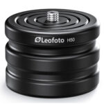 Leofoto H50 Statief Hoogteadapter product close-up met 3/8" schroef bovenop en gegraveerd Leofoto-logo.