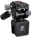 Leofoto WN-01+SW-02 Raamstatief frontaal beeld van raamklem WN-01 met gemonteerde SW-02 2-wegeneiger en bedieningshendel