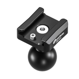 Leofoto AM-8-4 scharnierende arm close-up van cold-shoehouder op 18mm kogel voor montage in het AM-8 systeem.