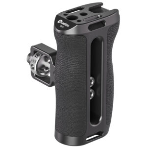Leofoto CH-7-2 cameracage handgreep met ARRI-aansluiting zijaanzicht op witte achtergrond.